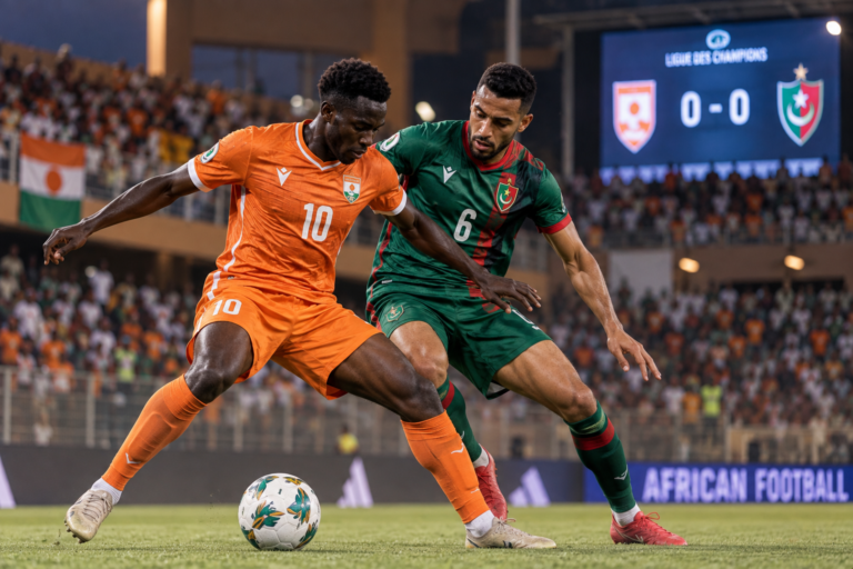 Joueurs disputant le ballon lors d’un match africain